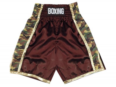 Pantaloncini da boxe personalizzati : KNBSH-034-Marrone